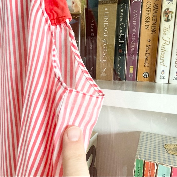 VTG Red and White Candy Stripe Muumuu House Dress - Picture 12 of 15